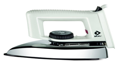 Bajaj Stainless Steel Popular Light Weight 1000W Dry Iron with Advance Soleplate and Anti Bacterial German Coating Technology, White, 1000 Watts 