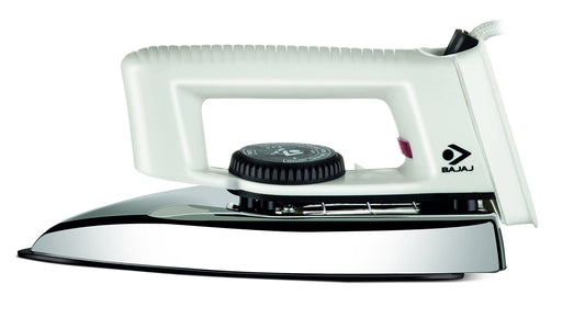 Bajaj Stainless Steel Popular Light Weight 1000W Dry Iron with Advance Soleplate and Anti Bacterial German Coating Technology, White, 1000 Watts 