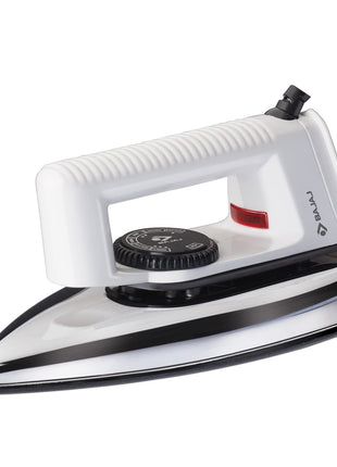 Bajaj Stainless Steel Popular Light Weight 1000W Dry Iron with Advance Soleplate and Anti Bacterial German Coating Technology, White, 1000 Watts 