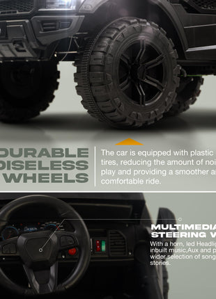 Baybee Bronco Battery Operated Jeep for Kids, Ride on Toy Kids Car with RGB Windshield Light & Music | Electric Jeep Battery Car | Baby Big Car for Kids to Drive 3 to 8 Years Boys Girls (Black) 