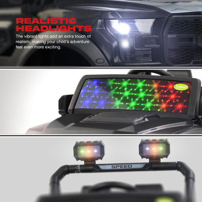 Baybee Bronco Battery Operated Jeep for Kids, Ride on Toy Kids Car with RGB Windshield Light & Music | Electric Jeep Battery Car | Baby Big Car for Kids to Drive 3 to 8 Years Boys Girls (Black) 