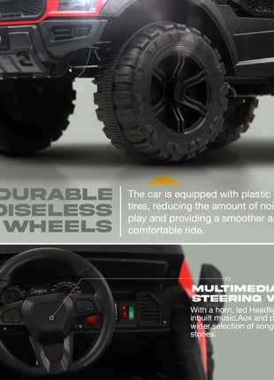 Baybee Bronco Battery Operated Jeep for Kids, Ride on Toy Kids Car with RGB Windshield Light & Music | Electric Jeep Battery Car | Baby Big Car for Kids to Drive 3 to 8 Years Boys Girls (Red) 