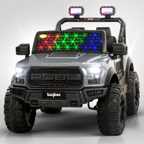Baybee Bronco Rechargeable Battery Operated Jeep for Kids, Ride on Toy Kids Car with Light & Music | Electric Jeep Battery Car | Baby Big Car for Kids to Drive 3 to 8 Years Boys Girls (Grey) 