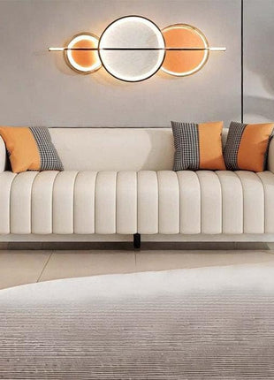 Beauti Sofa Ensemble - Modern 3-Seater Sofa in Stylish Orange & Cream 