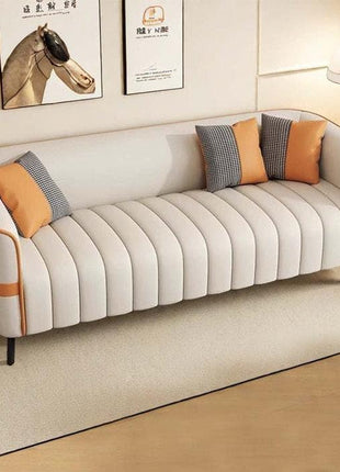 Beauti Sofa Ensemble - Modern 3-Seater Sofa in Stylish Orange & Cream 