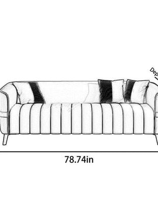 Beauti Sofa Ensemble - Modern 3-Seater Sofa in Stylish Orange & Cream 