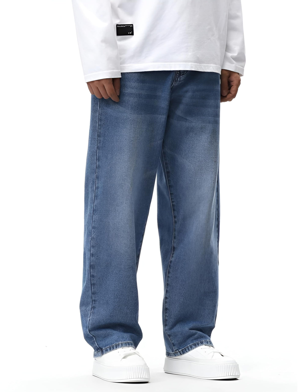 Ben Martin Light Blue Men Jeans || Baggy Fit Jean's for Man || Loose Fit High Rise Denim || Stretchable Casual Wear Jean,s || Dance Rap Rapping Style Pant for Men || Denim Cotton Jeans 32 (0) 