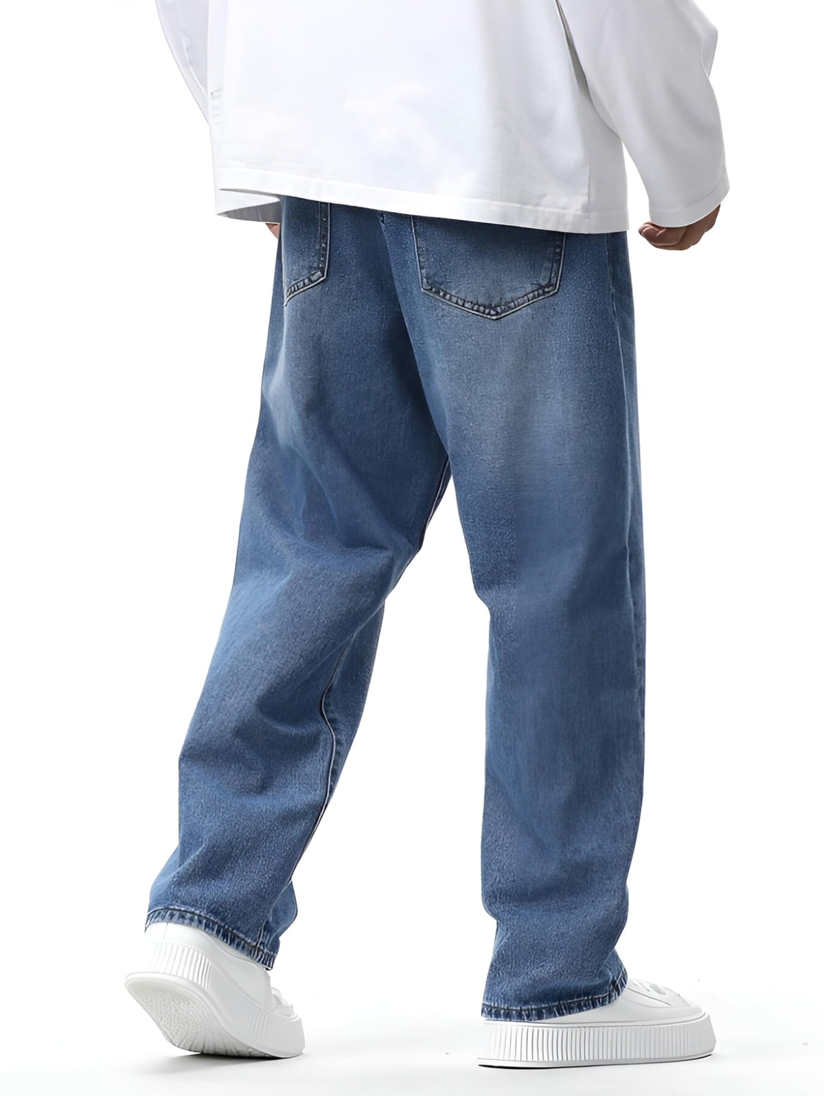 Ben Martin Light Blue Men Jeans || Baggy Fit Jean's for Man || Loose Fit High Rise Denim || Stretchable Casual Wear Jean,s || Dance Rap Rapping Style Pant for Men || Denim Cotton Jeans 32 (0) 