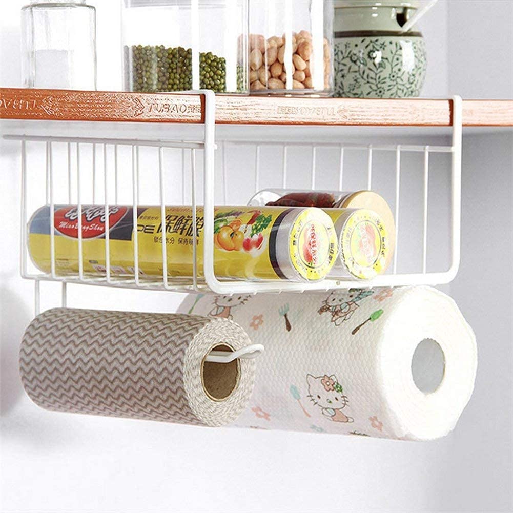 Bianco 12 Inch Multifunctional Kitchen Storage Basket Under Cabinet Storage Shelf Basket Wire Rack Organizer Versatile Durable Space Saving Convenient White Standard Pack of 1 
