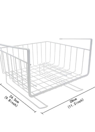 Bianco 12 Inch Multifunctional Kitchen Storage Basket Under Cabinet Storage Shelf Basket Wire Rack Organizer Versatile Durable Space Saving Convenient White Standard Pack of 1 
