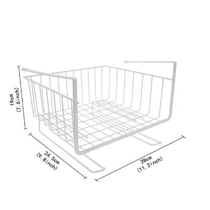Bianco 12 Inch Multifunctional Kitchen Storage Basket Under Cabinet Storage Shelf Basket Wire Rack Organizer Versatile Durable Space Saving Convenient White Standard Pack of 1 