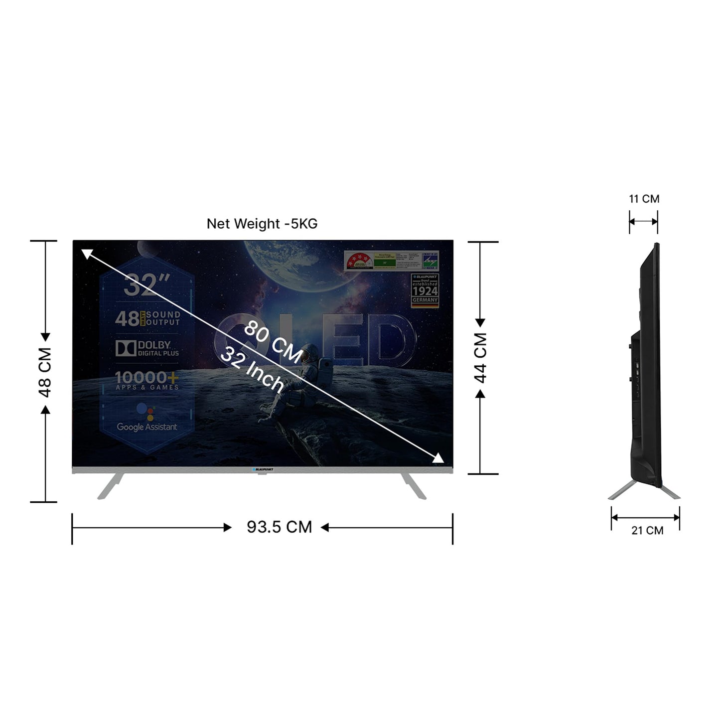 Blaupunkt 80 cm (32 inches) Quantum Dot Series QLED Google Android TV 32QD7080 