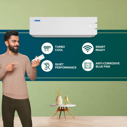 Blue Star 1.3 Ton 3 Star, 60 Months Warranty, Inverter Split AC (Copper,Convertible 5 in 1 Cooling, Auto Defrost, Multi Sensors, Dust Filters, Blue Fins, IC315YNU,White) 
