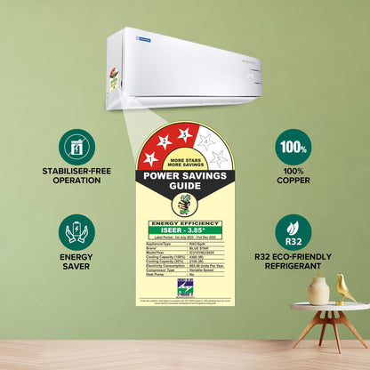 Blue Star 1.3 Ton 3 Star, 60 Months Warranty, Inverter Split AC (Copper,Convertible 5 in 1 Cooling, Auto Defrost, Multi Sensors, Dust Filters, Blue Fins, IC315YNU,White) 