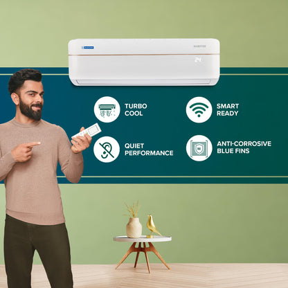 Blue Star 1.5 Ton 3 Star Hot and Cold, 60 Months Warranty, Inverter Split AC (Copper, Convertible 5 in 1 Cooling, Multi Sensors, Dust Filter, IC318VCUHC, White) 