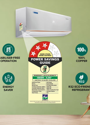 Blue Star 1.5 Ton 3 Star Hot and Cold Inverter Split AC (Copper,Convertible 5 in 1 Cooling, Smart Ready, AI Pro, Multi Sensors, Dust Filter, Blue Fins, Self Diagnosis, IC318DCUHC, White) 