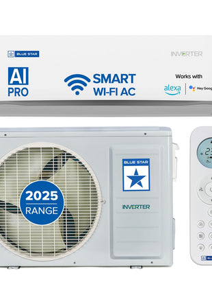 Blue Star 1.5 Ton 5 Star, 60 Months Warranty, Wi-Fi Smart Inverter Split AC (Copper, Convertible 5 in 1 Cooling, AI Pro, DigiQ Hepta Sensors, 4 Way Swing, 2025 Model, IC518ZNURS, White) 