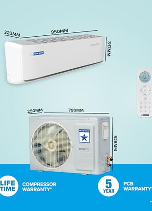 Blue Star 1.5 Ton 5 Star, 60 Months Warranty, Wi-Fi Smart Inverter Split AC (Copper, Convertible 5 in 1 Cooling, AI Pro, DigiQ Hepta Sensors, 4 Way Swing, 2025 Model, IC518ZNURS, White) 