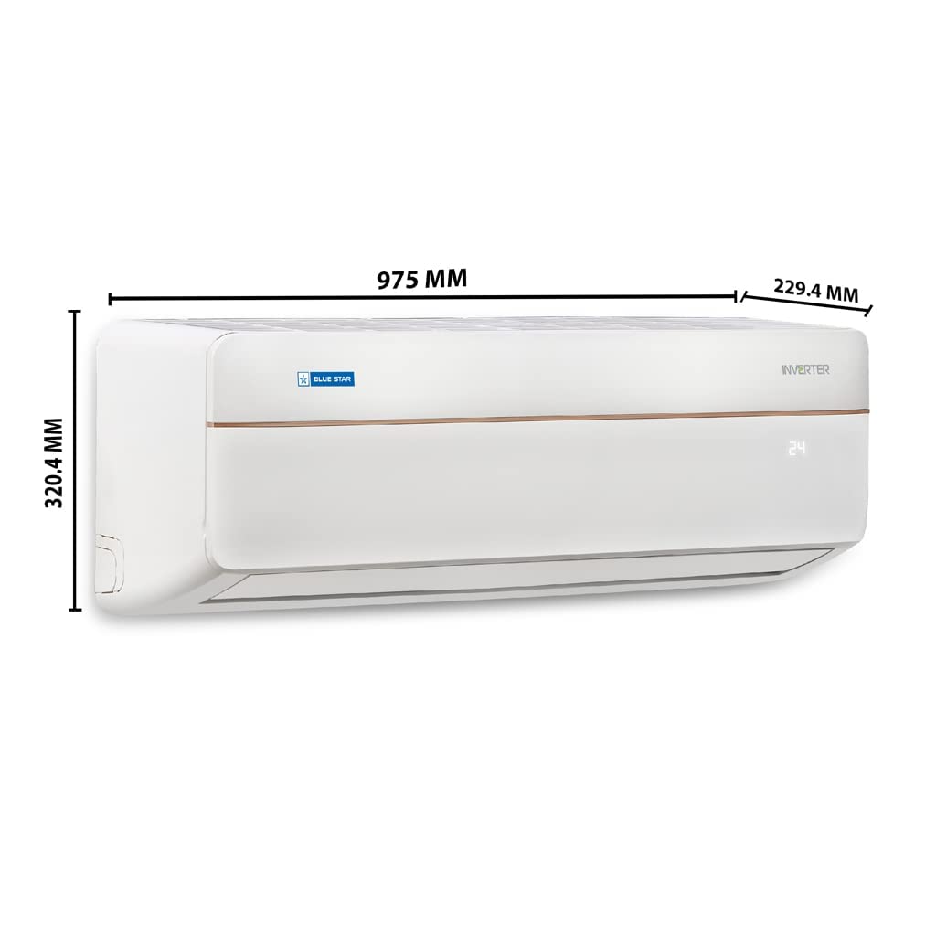 Blue Star 1.7 Ton 3 Star Inverter Split AC (Copper, Convertible 4-in-1 Cooling Mode, 2022 Model, IA319VCU, White) 