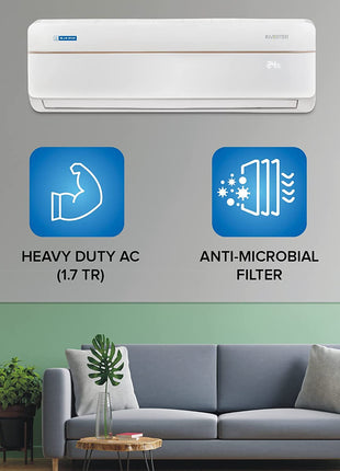 Blue Star 1.7 Ton 3 Star Inverter Split AC (Copper, Convertible 4-in-1 Cooling Mode, 2022 Model, IA319VCU, White) 