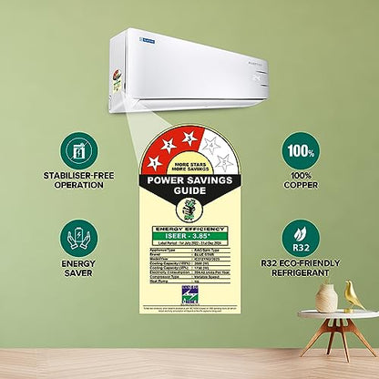 Blue Star 1 Ton 3 Star, 60 Months Warranty, Inverter Split AC (Copper, Convertible 5 in 1 Cooling, Multi Sensors, Dust Filters Blue Fins, Self Diagnosis,IC312YNU,White) 