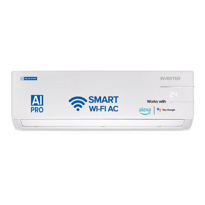 Blue Star 1 Ton 3 Star, 60 Months Warranty, Smart Inverter Split AC (Copper, Convertible 5 in 1 Cooling, Multi Sensors, Blue Fins, Self Diagnosis, ID312YNUS, White) 