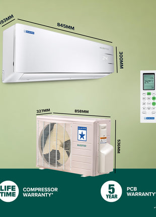 Blue Star 1 Ton 3 Star, 60 Months Warranty, Smart Inverter Split AC (Copper, Convertible 5 in 1 Cooling, Multi Sensors, Blue Fins, Self Diagnosis, ID312YNUS, White) 