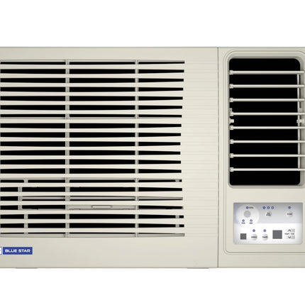 Blue Star 1 Ton 3 Star Fixed Speed Window AC (Copper, Turbo Cool, Fan Modes-Auto/High/Medium/Low, Hydrophilic Blue Fins, Dust Filters, Self-Diagnosis, WFD312L, White) 