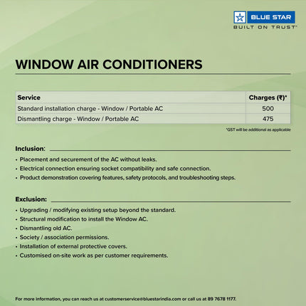 Blue Star 1 Ton 3 Star Fixed Speed Window AC (Copper, Turbo Cool, Fan Modes-Auto/High/Medium/Low, Hydrophilic Blue Fins, Dust Filters, Self-Diagnosis, WFD312L, White) 