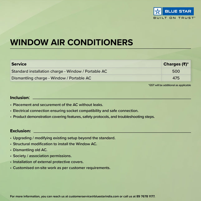 Blue Star 1 Ton 3 Star Fixed Speed Window AC (Copper, Turbo Cool, Fan Modes-Auto/High/Medium/Low, Hydrophilic Blue Fins, Dust Filters, Self-Diagnosis, WFD312L, White) 