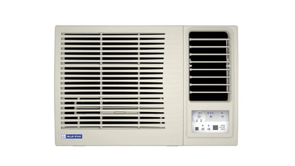 Blue Star 1 Ton 3 Star Fixed Speed Window AC (Copper, Turbo Cool, Fan Modes-Auto/High/Medium/Low, Hydrophilic Blue Fins, Dust Filters, Self-Diagnosis, WFD312L, White) 