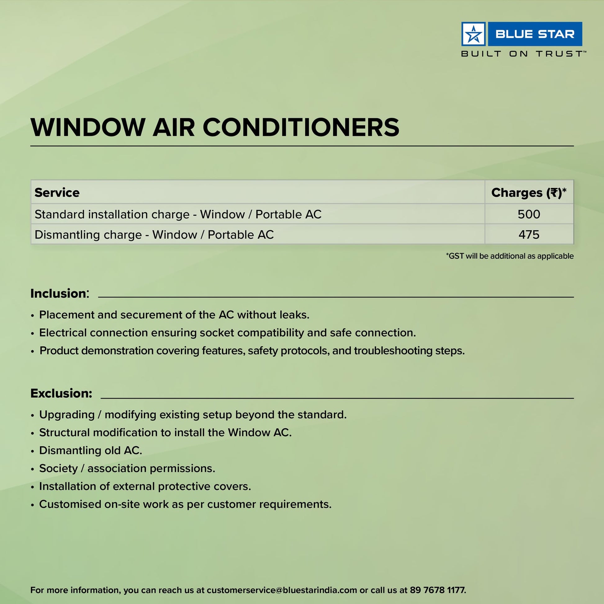 Blue Star 1 Ton 3 Star Fixed Speed Window AC (Copper, Turbo Cool, Fan Modes-Auto/High/Medium/Low, Hydrophilic Blue Fins, Dust Filters, Self-Diagnosis, WFD312L, White) 