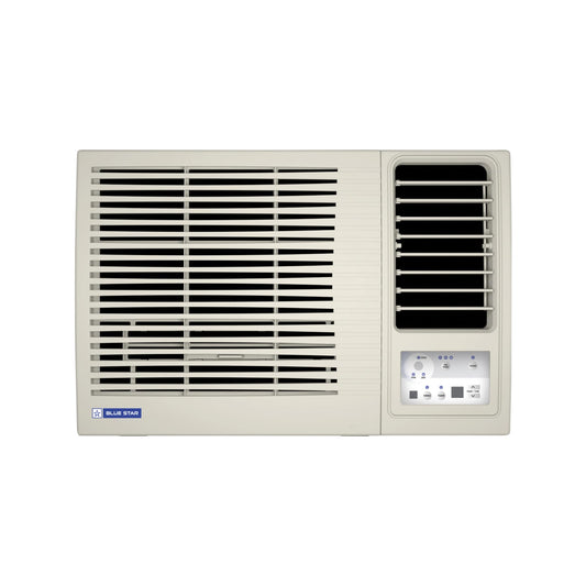 Blue Star 1 Ton 3 Star Fixed Speed Window AC (Copper, Turbo Cool, Fan Modes-Auto/High/Medium/Low, Hydrophilic Blue Fins, Dust Filters, Self-Diagnosis, WFE312L, White) 