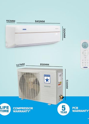 Blue Star 1 Ton 5 Star Wi-Fi Inverter Smart Split AC (Copper Condenser, 5 in 1 Convertible, AI Pro, Voice Command, 4 Way Swing, Anti Microbial Filter, IC512VNURS, White) 