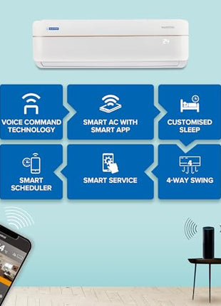 Blue Star 1 Ton 5 Star Wi-Fi Inverter Smart Split AC (Copper Condenser, 5 in 1 Convertible, AI Pro, Voice Command, 4 Way Swing, Anti Microbial Filter, IC512VNURS, White) 