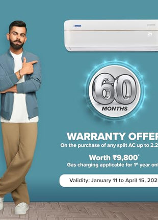 Blue Star 1 Ton 5 Star Wi-Fi Inverter Smart Split AC (Copper Condenser, 5 in 1 Convertible, AI Pro, Voice Command, 4 Way Swing, Anti Microbial Filter, IC512VNURS, White) 