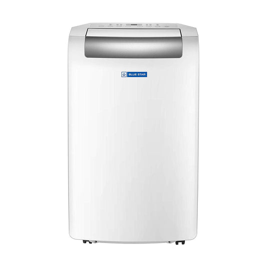 Blue Star 1 Ton Fixed Speed Portable AC (Copper, Anti Bacterial Silver Coating, Self Diagnosis, Comfort Sleep, Auto Mode, Remote Control Operations, Gold Fins, PC12DB, 2024 Model, White) 