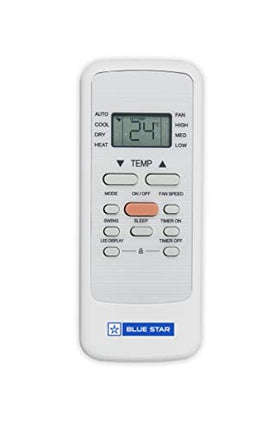 Blue Star 1 Ton Fixed Speed Portable AC (Copper, Anti Bacterial Silver Coating, Self Diagnosis, Comfort Sleep, Auto Mode, Remote Control Operations, Gold Fins, PC12DB, 2024 Model, White) 