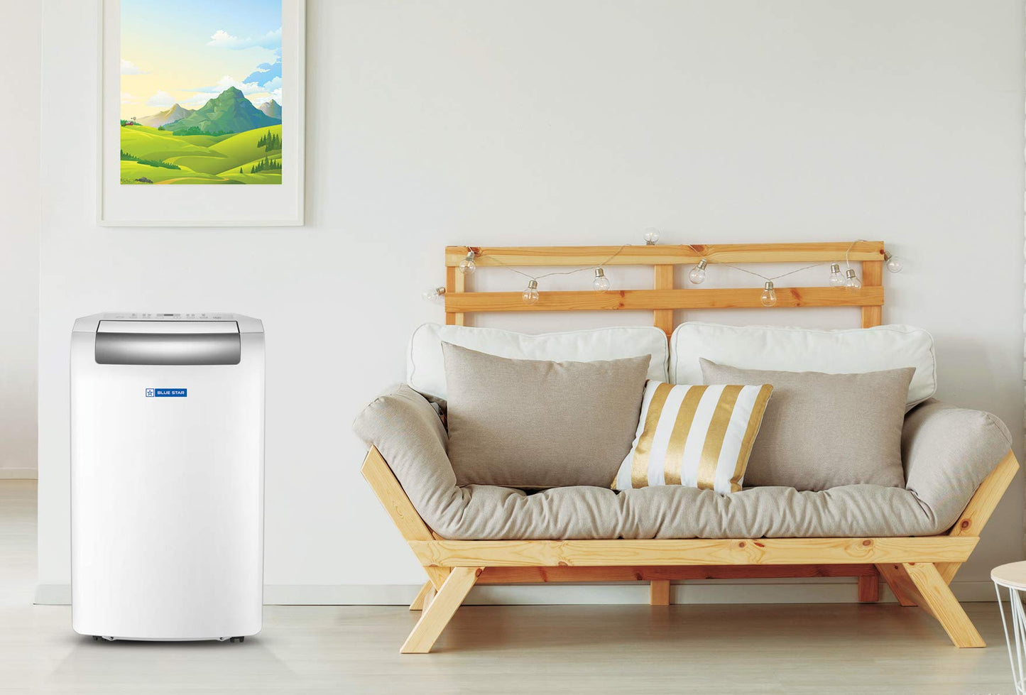 Blue Star 1 Ton Fixed Speed Portable AC (Copper, Anti Bacterial Silver Coating, Self Diagnosis, Comfort Sleep, Auto Mode, Remote Control Operations, Gold Fins, PC12DB, 2024 Model, White) 