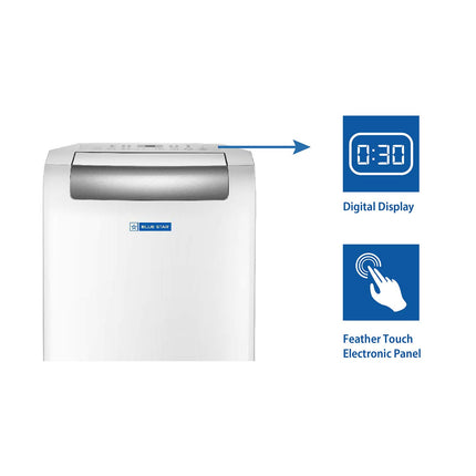 Blue Star 1 Ton Fixed Speed Portable AC (Copper, Anti Bacterial Silver Coating, Self Diagnosis, Comfort Sleep, Auto Mode, Remote Control Operations, Gold Fins, PC12DB, 2024 Model, White) 