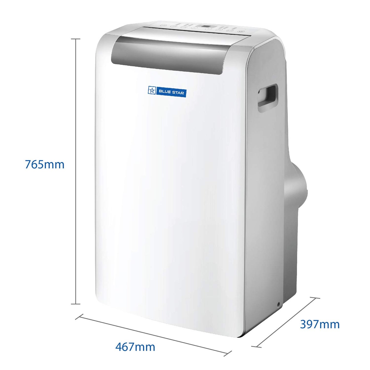 Blue Star 1 Ton Fixed Speed Portable AC (Copper, Anti Bacterial Silver Coating, Self Diagnosis, Comfort Sleep, Auto Mode, Remote Control Operations, Gold Fins, PC12DB, 2024 Model, White) 