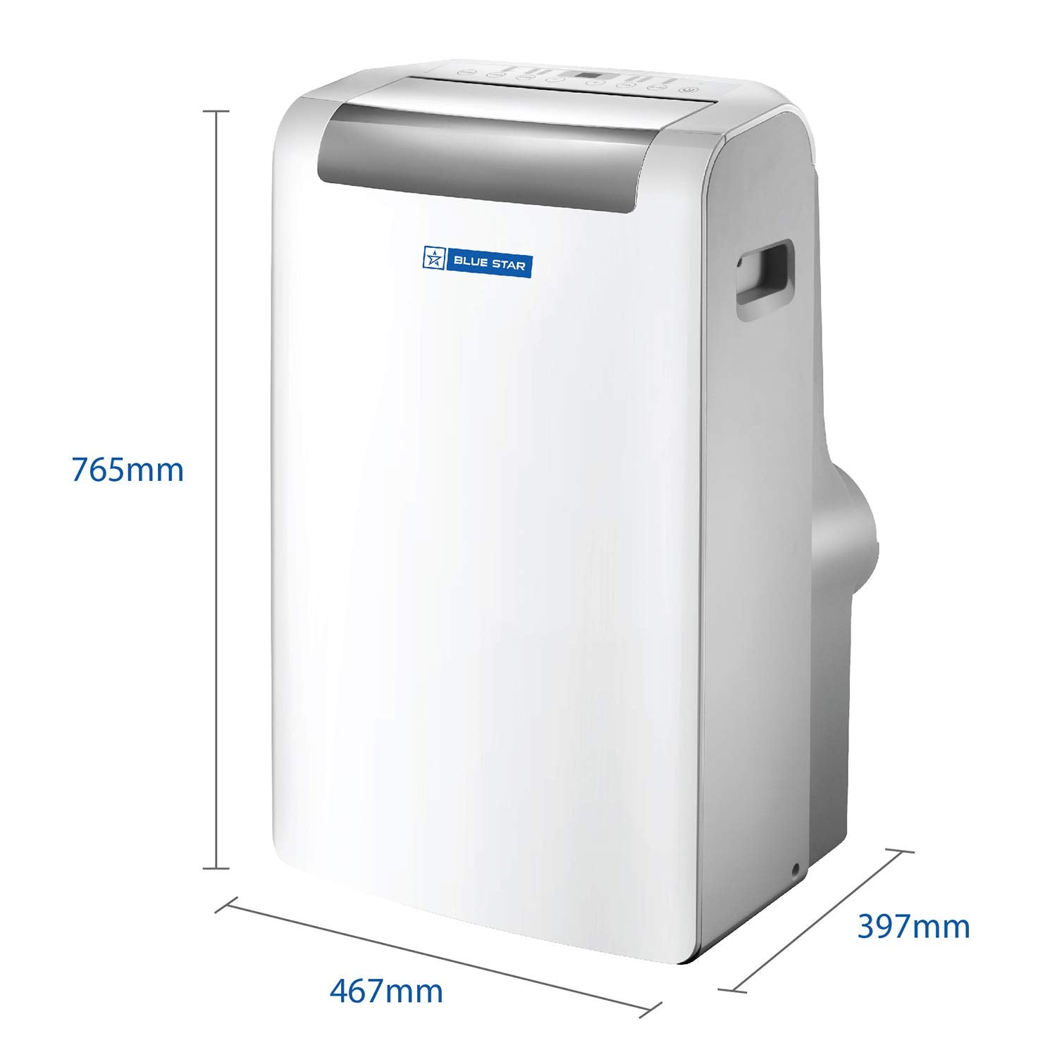 Blue Star 1 Ton Fixed Speed Portable AC (Copper, Anti Bacterial Silver Coating, Self Diagnosis, Comfort Sleep, Auto Mode, Remote Control Operations, Gold Fins, PC12DB, 2024 Model, White) 