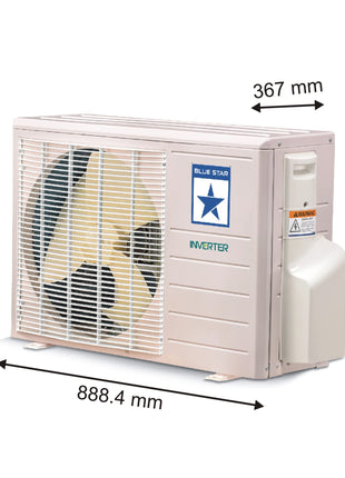 Blue Star 2 Ton 3 Star, 60 Months Warranty, Inverter Split AC (Copper, Convertible 5 in 1 Cooling, Auto Defrost, Dust Filters, Blue Fins, IC324YNU, White) 