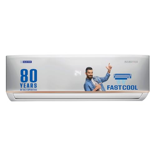 Blue Star 2 Ton 3 Star Heavy Duty, 60 Months Warranty, Inverter Split AC (Copper, Convertible 6 in 1 Cooling, Multi Sensors, Dust Filter, Blue Fins, Self Diagnosis, IC324DCUHD, White) 