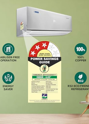 Blue Star 2 Ton 3 Star Heavy Duty, 60 Months Warranty, Inverter Split AC (Copper, Convertible 6 in 1 Cooling, Multi Sensors, Dust Filter, Blue Fins, Self Diagnosis, IC324DCUHD, White) 