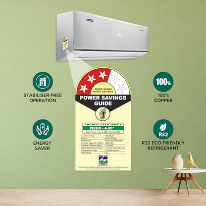 Blue Star 2 Ton 3 Star Heavy Duty, 60 Months Warranty, Inverter Split AC (Copper, Convertible 6 in 1 Cooling, Multi Sensors, Dust Filter, Blue Fins, Self Diagnosis, IC324DCUHD, White) 