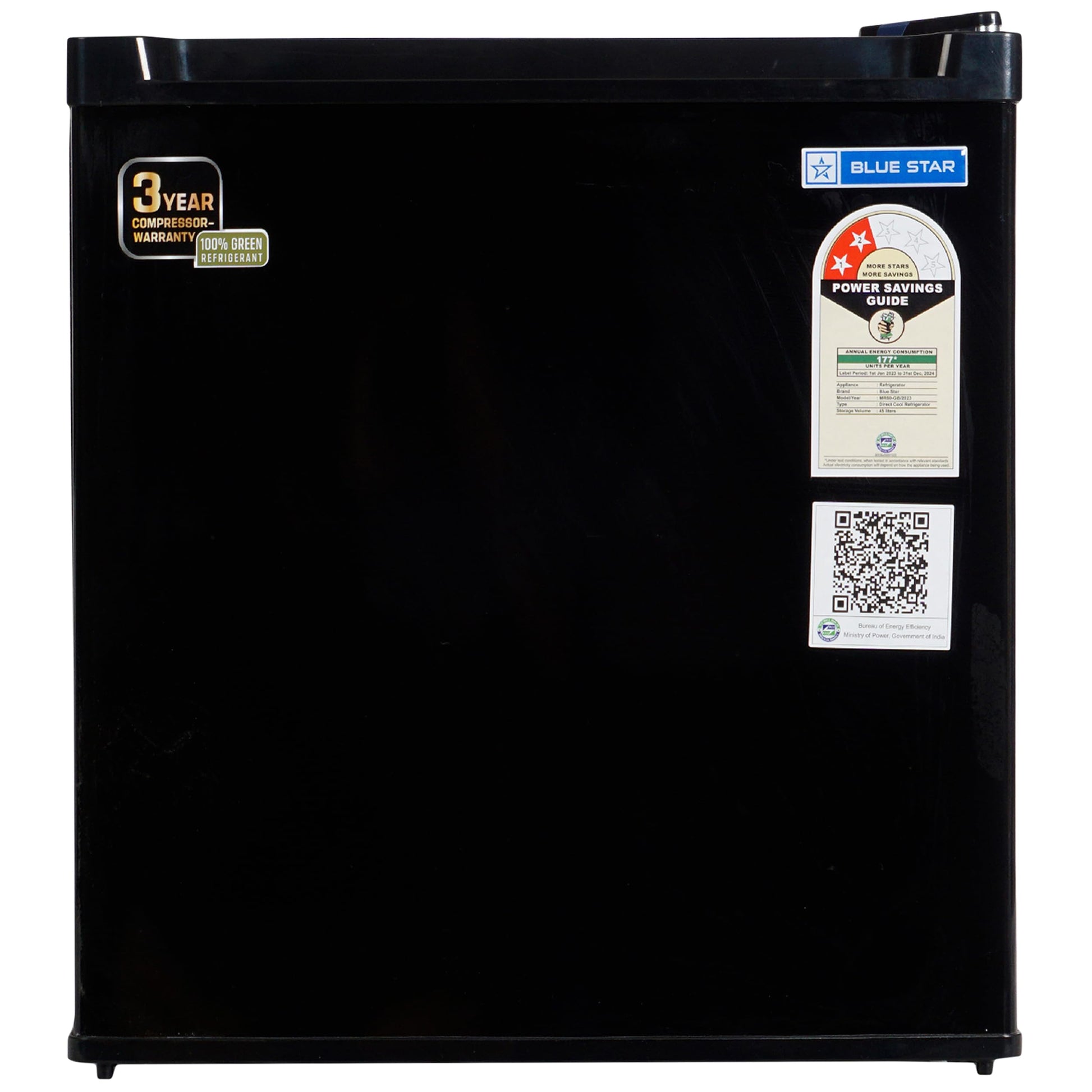 Blue Star 45 Ltr, 2 Star, Mini Refrigerator With Freezer, Direct Cool, Black, MR60-GB 