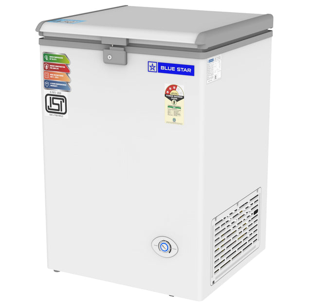 Blue Star CF3-130NEYW 130 Liter Single Door Deep Freezer (108 Liter, White, 3-star) 