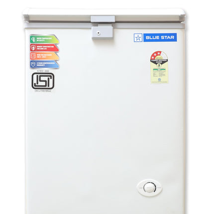 Blue Star CF3-130NEYW 130 Liter Single Door Deep Freezer (108 Liter, White, 3-star) 