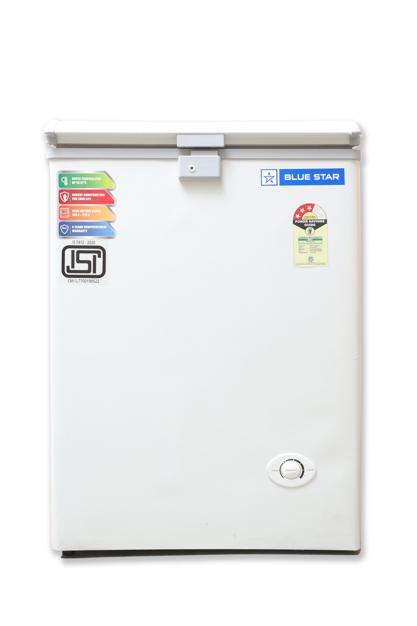Blue Star CF3-130NEYW 130 Liter Single Door Deep Freezer (108 Liter, White, 3-star) 